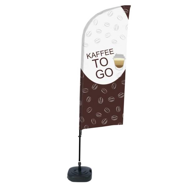 Beach Flag Alu Wind Complete Set Coffee To Go German ECO print material