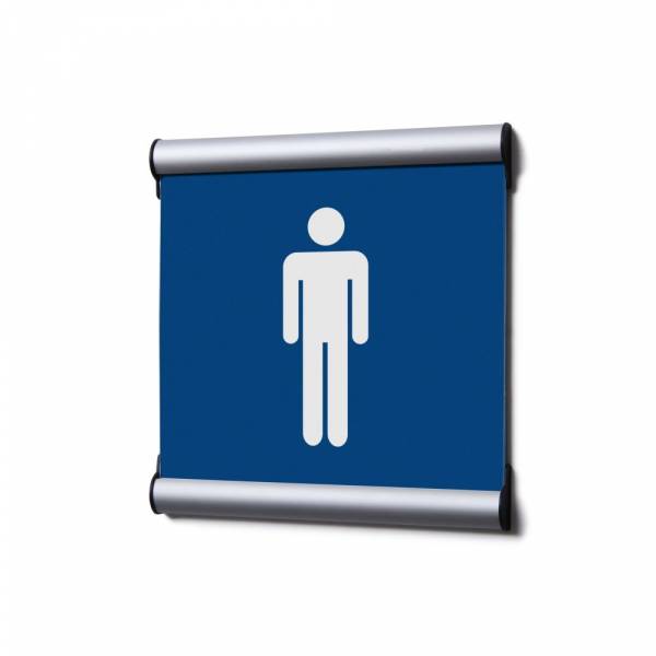 Door Sign 15,5 x 15,5 cm Set Men Blue