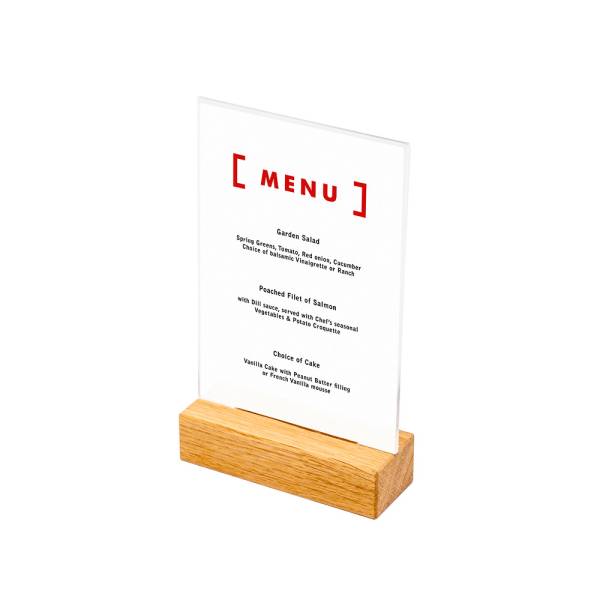 Wooden T Stand Menu Holder Portrait A6